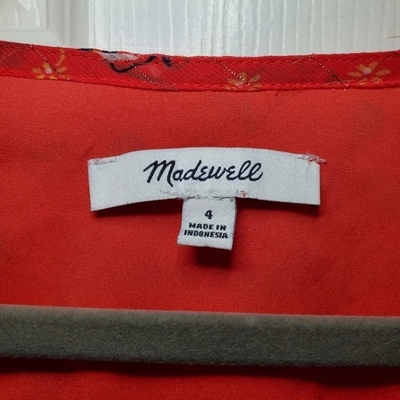 Madewell Tiered-Sleeve Peplum Top in Metallic Prairie Posies Sz 4 - Picture 12 of 13